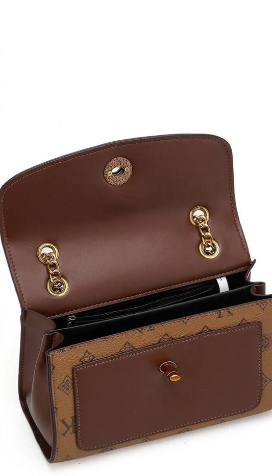 Golden Bloom Monogram Chain Shoulder Bag