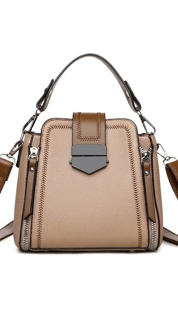 Urban Edge Stitched Bucket Crossbody