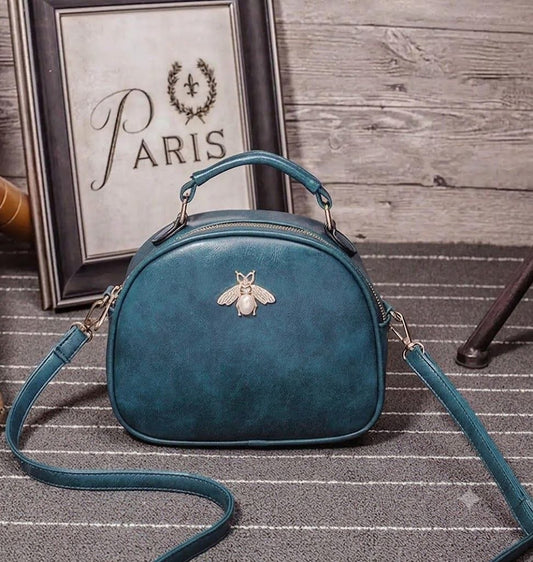 Parisian Honeybee Teal Crossbody