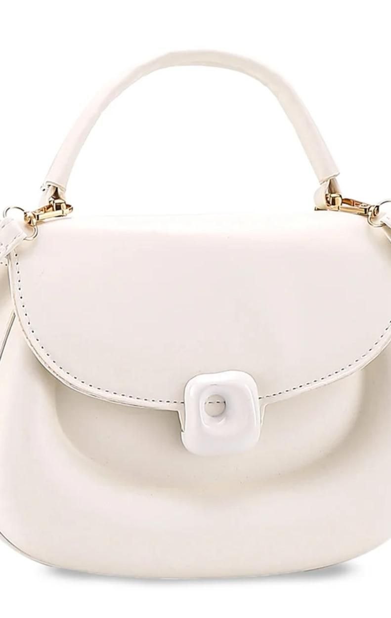The Pure Minimalist Ivory Flap Bag