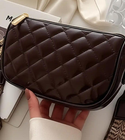 The Espresso Quilted Luxe Crossbody Bag
