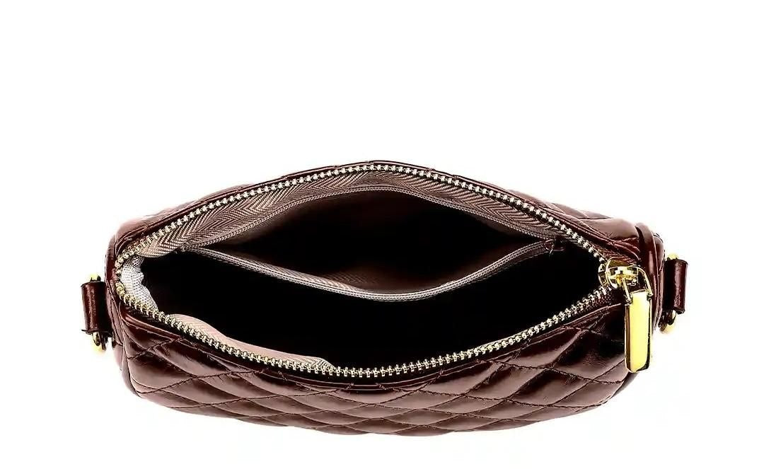The Espresso Quilted Luxe Crossbody Bag