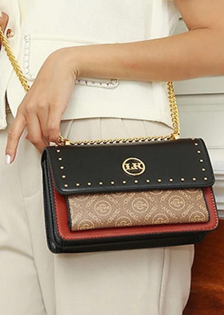 The Midnight Studded Monogram Shoulder Bag