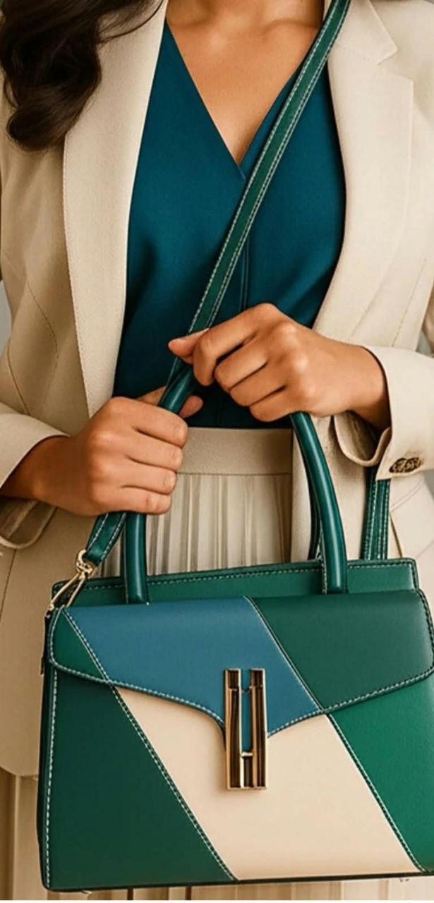 The Emerald Patchwork Luxe Satchel