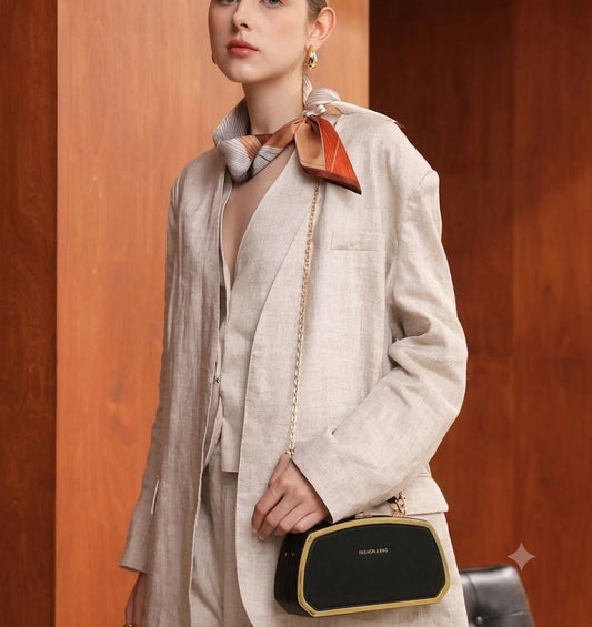The Noir Geometric Luxe Frame Clutch